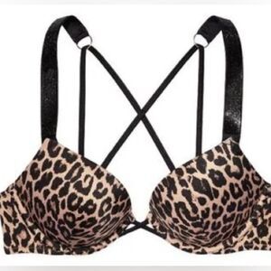 Victorias Secret Swim Shine Bling Strap Bombshell Add-2-Cups Push Up Bikini top